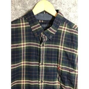 Joules Shirt Mens Large Green Plaid Buchannan Classic Long Sleeve Button Down